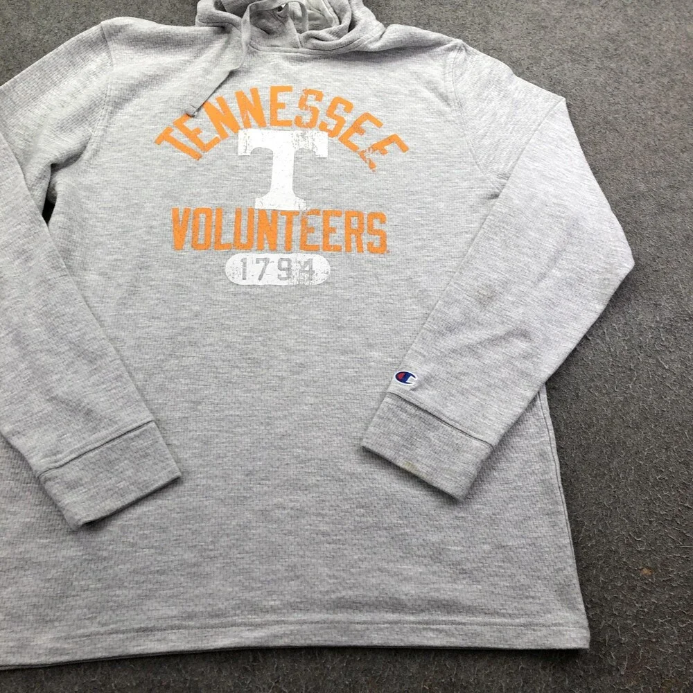 Tennessee Volunteers Hoodie Mens Large Gray NCAA Football Champion Sweatshirt